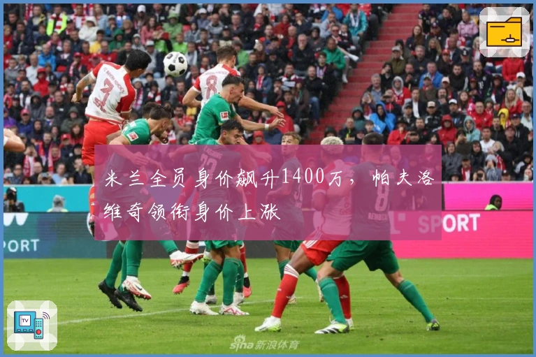 米兰全员身价飙升1400万，帕夫洛维奇领衔身价上涨
